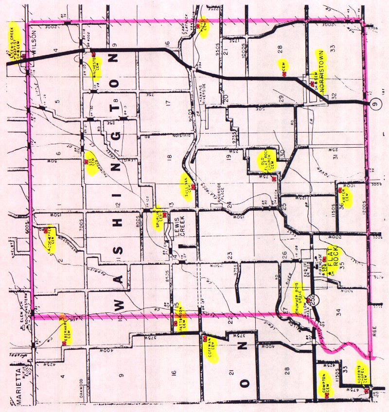 Shelby County Indiana History & Genealogy Township and Neighboring Counties map